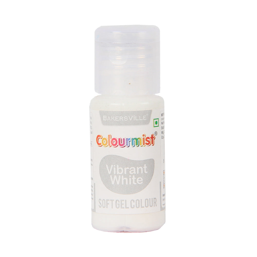 Colourmist Soft Gel Paste Food Color, (Vibrant White), 20g | Edible Gel Colour For Fondant / Dessert / Baking |