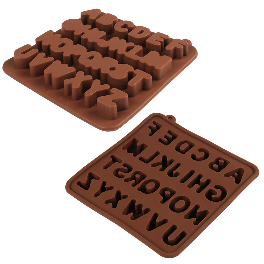 FineDecor Silicone Chocolate Mould Alphabetic Chocolate / Chocolate Alphabet Candy Mold Ice Cube Tray - FD 3437