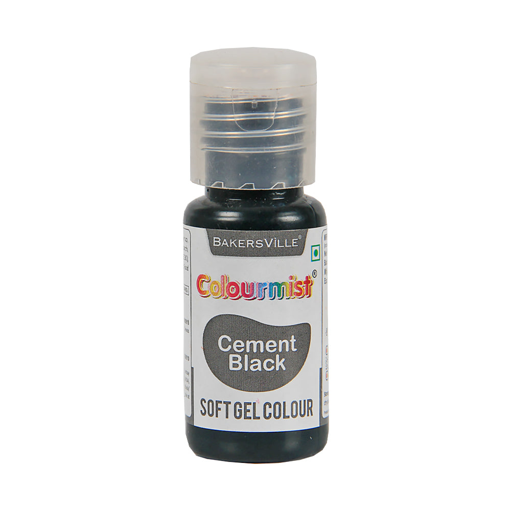 Colourmist Soft Gel Paste Food Color, ( Cement Black ), 20g | Edible Gel Colour For Fondant / Dessert / Baking |