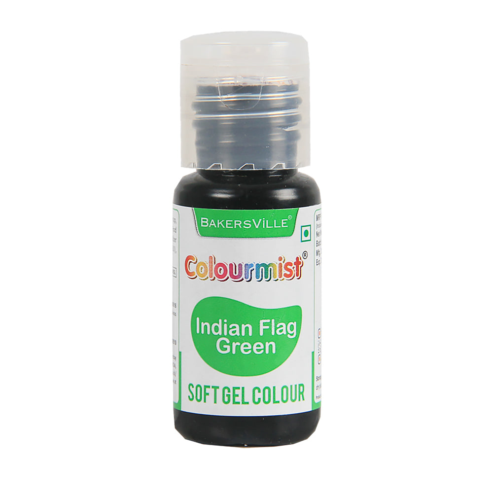 Colourmist Soft Gel Paste Food Color, ( Indian Flag Green ), 20g | Edible Gel Colour For Fondant / Dessert / Baking |