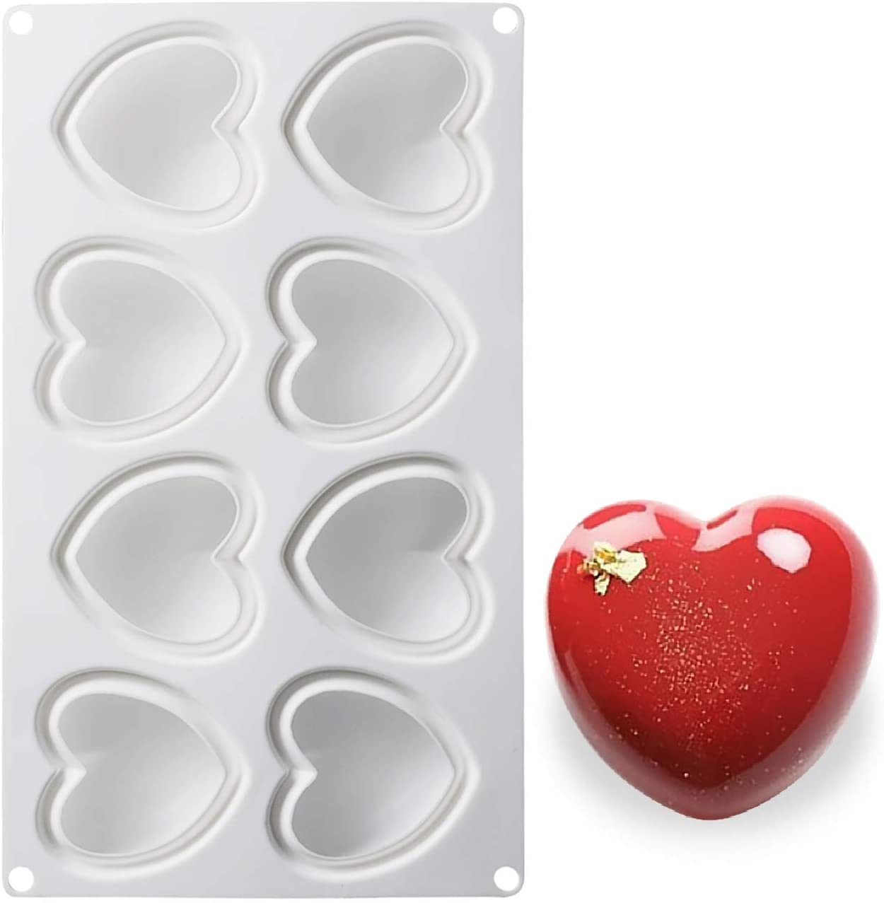 FineDecor Love Heart Shape Silicone Mousse Cake Mould For Baking Truffle Mould Dessert Mould French Cake Mould FD 3169 8 Cavity