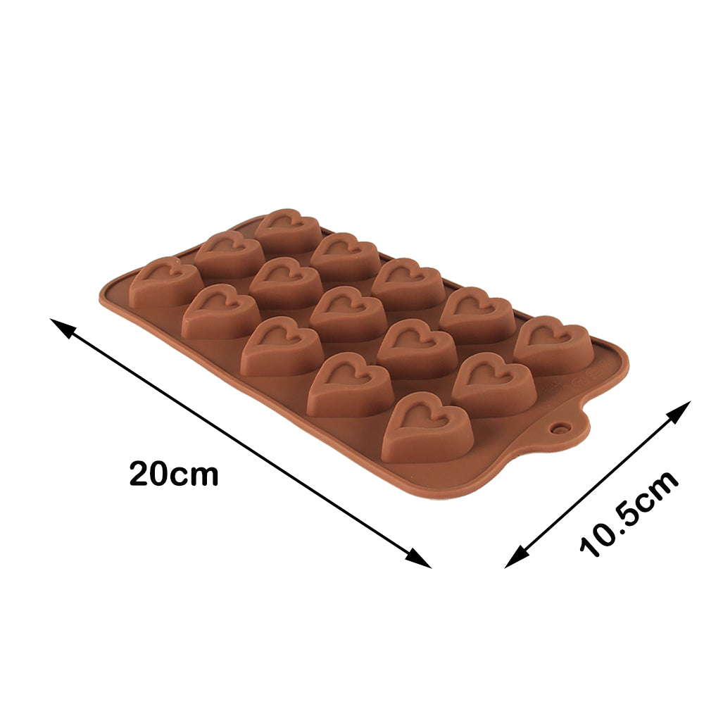 Finedecor Silicone Deep Heart Shape Chocolate Mould FD 3137 15 Cavities