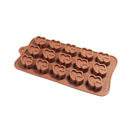 1pc 15-Cavity Dimpled Heart Shape Chocolate Mold, Silicone Dimpled